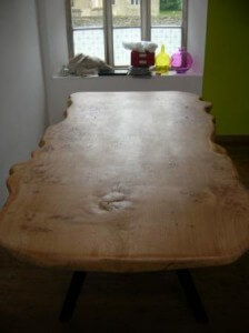 Natural wood dining table