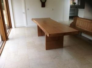 Wood slab dining tables