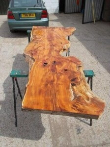 natural wood desk