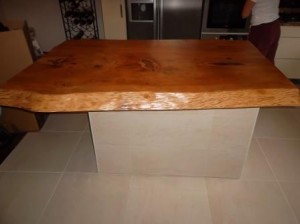 Live edge cedar slab table