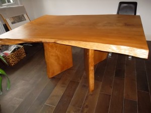 Live edge cedar slab table