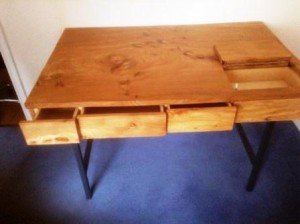 rustic natural wood desk