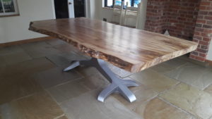 Natural edge slab wood dining tables