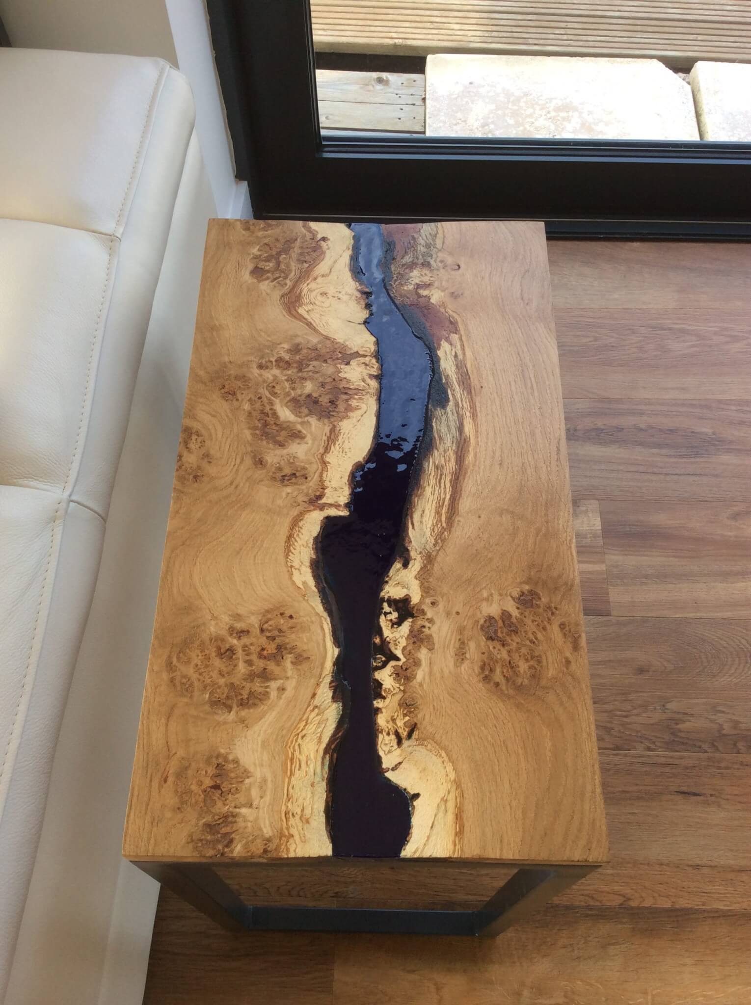 Oak resin river side tables - Unique Wild Wood Furniture