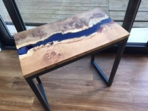 oak resin river side tables