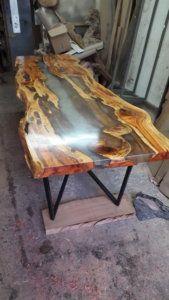 resin river tree wood dining tables