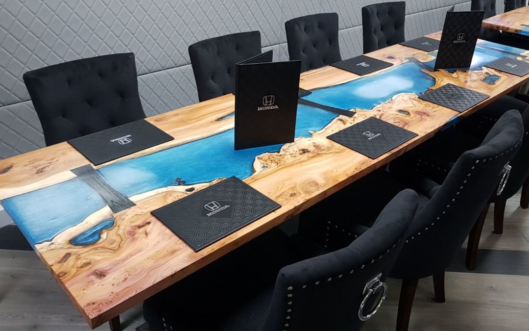 Formula one resin river dining tables