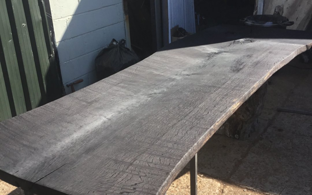 Scorched dining tables