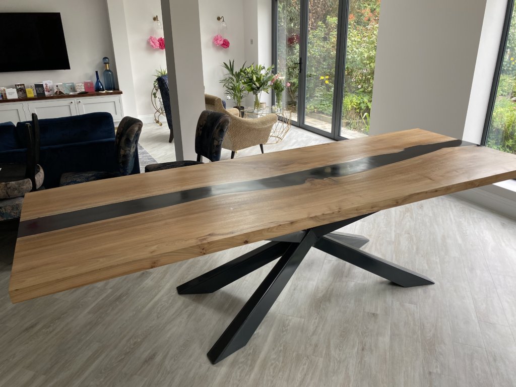 Resin river dining tables